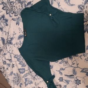 Teal 3/4 Sleeve Dolman Sweater